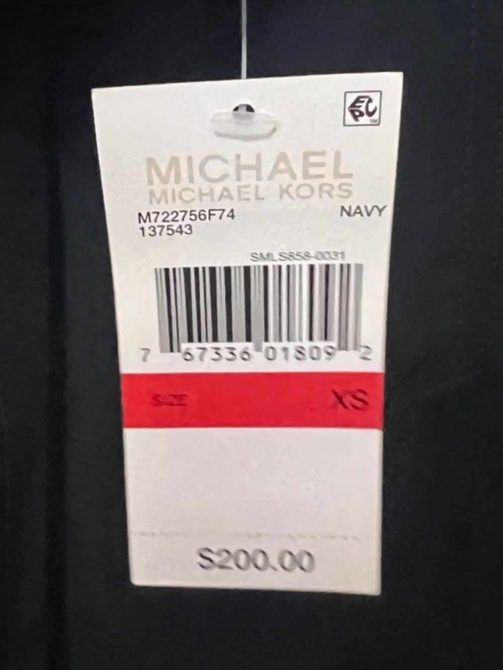 Micheal Kors Navy Double-Breasted Trench Coat with Belt - Picture 6 of 6